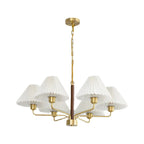 Lustre moderne plissé linéaire en métal doré