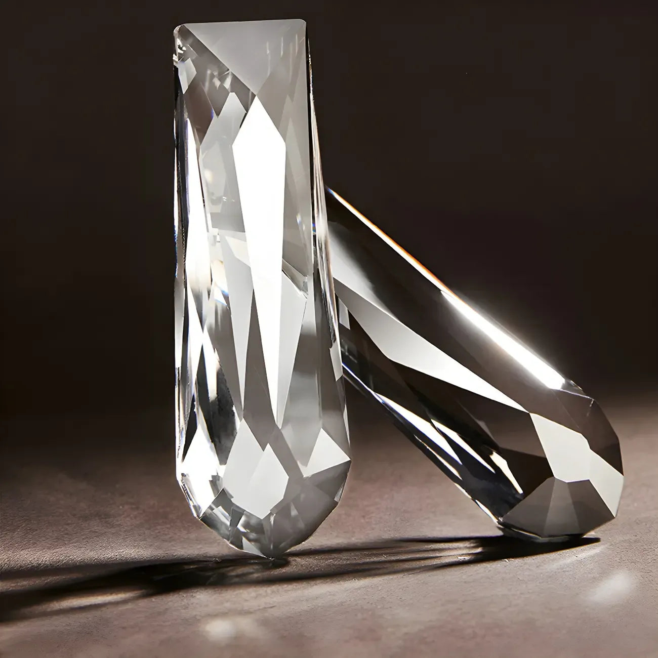 Lustre luxueux en laiton et cristal pour salle à manger