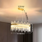 Lustre luxueux en laiton et cristal pour salle à manger