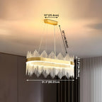 Lustre luxueux en laiton et cristal pour salle à manger