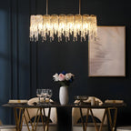Lustre moderne en verre stalactite pour salle à manger
