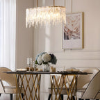Lustre moderne en verre stalactite pour salle à manger