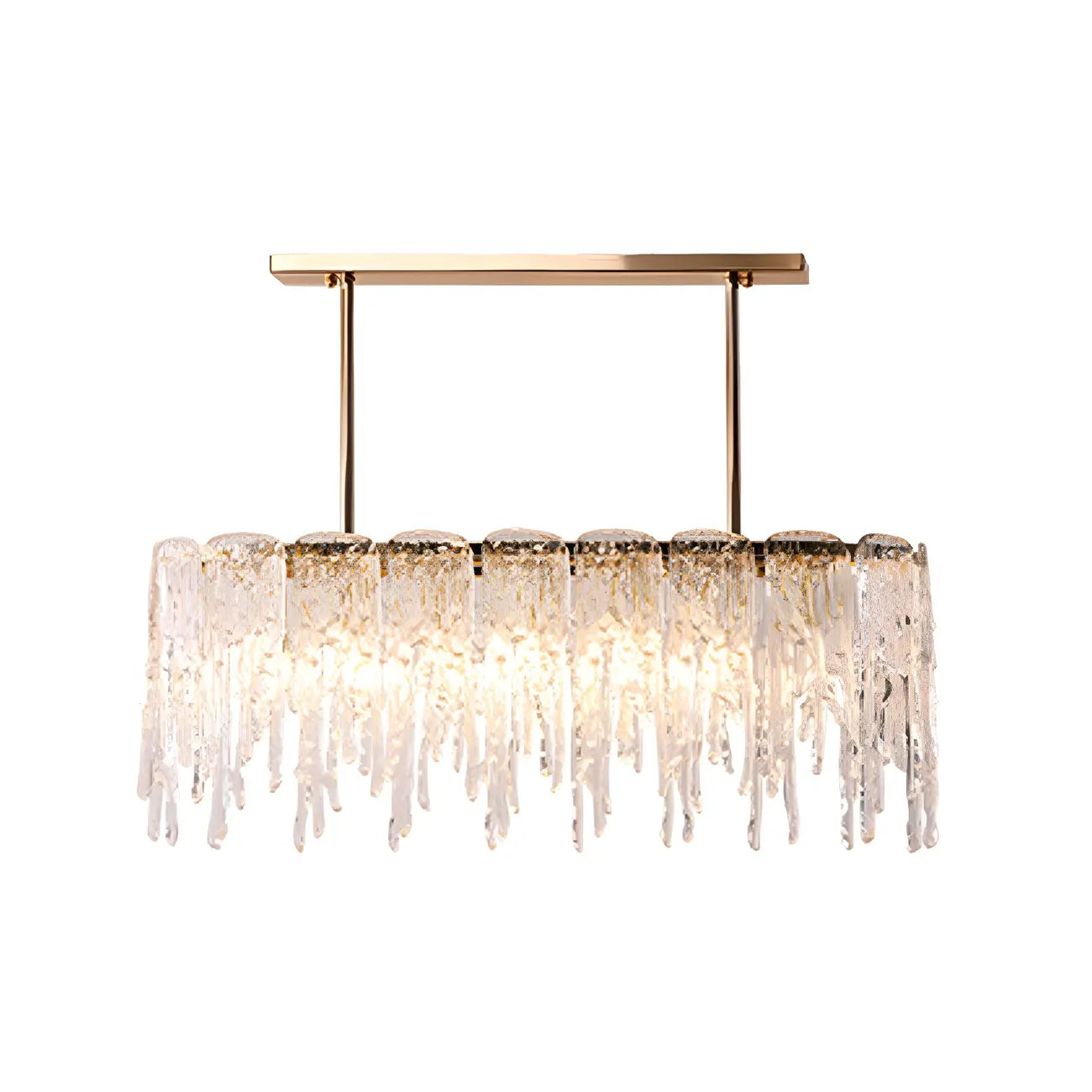 Lustre moderne en verre stalactite pour salle à manger