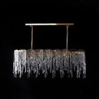 Lustre moderne en verre stalactite pour salle à manger