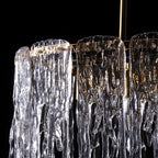 Lustre moderne en verre stalactite pour salle à manger