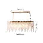 Lustre moderne en verre stalactite pour salle à manger