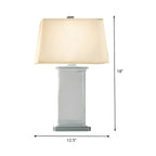 Lampe de table LED élégante rectangulaire avec abat-jour en tissu cristal