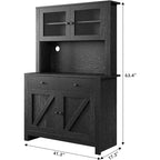 Kitchen Pantry Cabinet with Microwave Stand, Hutch Cabinet with Buffet Cupboard and Adjustable Shelves, for Kitchen, Dining Room