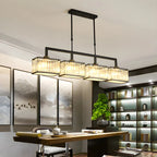Suspension moderne en cristal doré pour îlot de cuisine