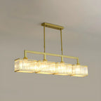 Suspension moderne en cristal doré pour îlot de cuisine