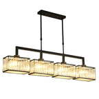 Suspension moderne en cristal doré pour îlot de cuisine