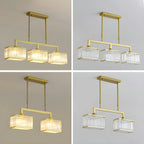 Suspension moderne en cristal doré pour îlot de cuisine