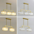 Suspension moderne en cristal doré pour îlot de cuisine