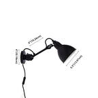 Applique murale à bras articulé en métal noir avec abat-jour intérieur blanc