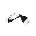 Applique murale à bras articulé en métal noir avec abat-jour intérieur blanc