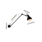 Applique murale à bras articulé en métal noir avec abat-jour intérieur blanc
