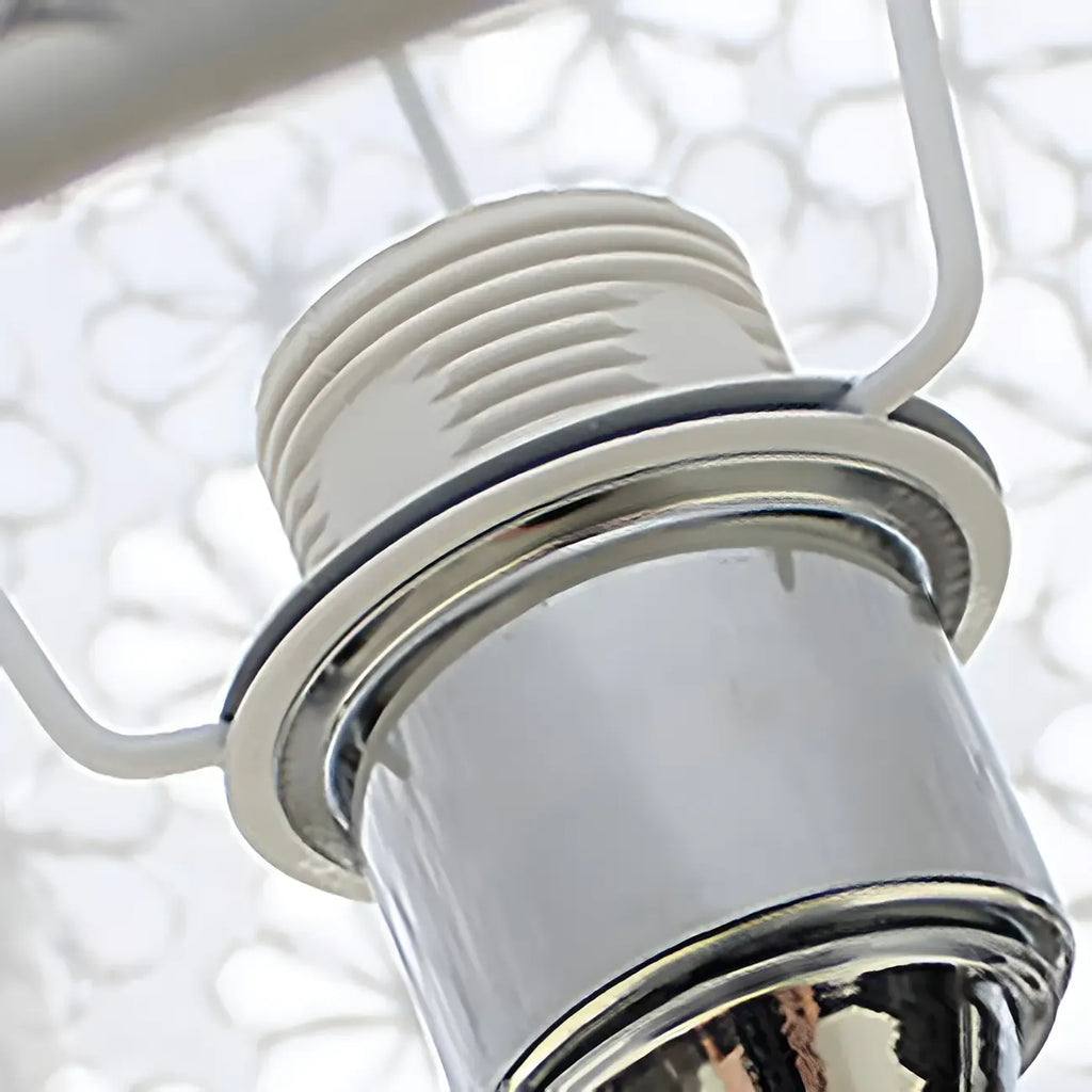 Lampada da parete a 2 luci con braccio girevole color argento e paralume in tessuto