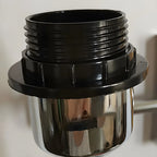 Lampada da parete a 2 luci con braccio girevole color argento e paralume in tessuto
