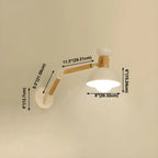 Applique murale moderne en bois et métal à bras articulé