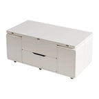 Table basse pliable à plateau relevable avec 4 tabourets et rangement