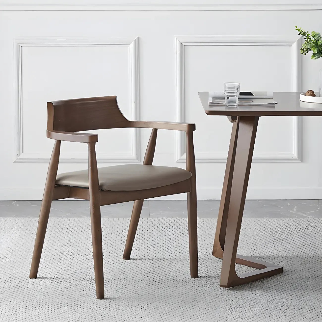 Ensemble de 2 chaises de salle à manger en bois massif style milieu du siècle