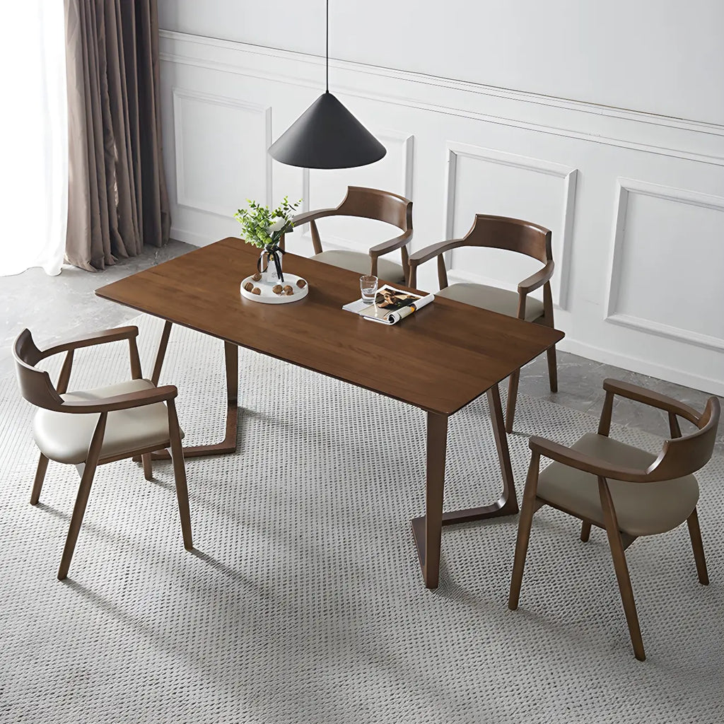 Ensemble de 2 chaises de salle à manger en bois massif style milieu du siècle