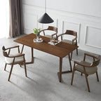 Ensemble de 2 chaises de salle à manger en bois massif style milieu du siècle