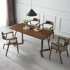 Ensemble de 2 chaises de salle à manger en bois massif style milieu du siècle