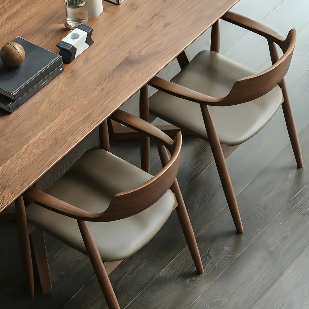 Ensemble de 2 chaises de salle à manger en bois massif style milieu du siècle