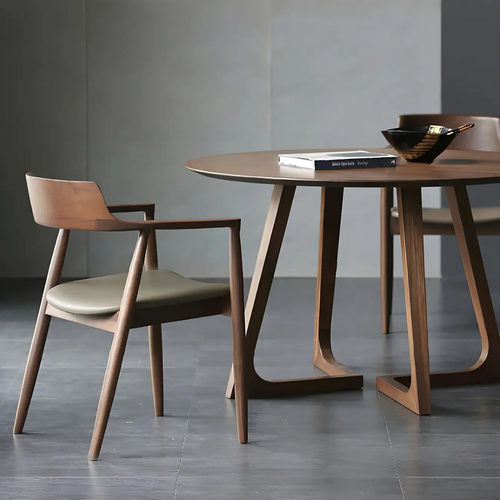 Ensemble de 2 chaises de salle à manger en bois massif style milieu du siècle