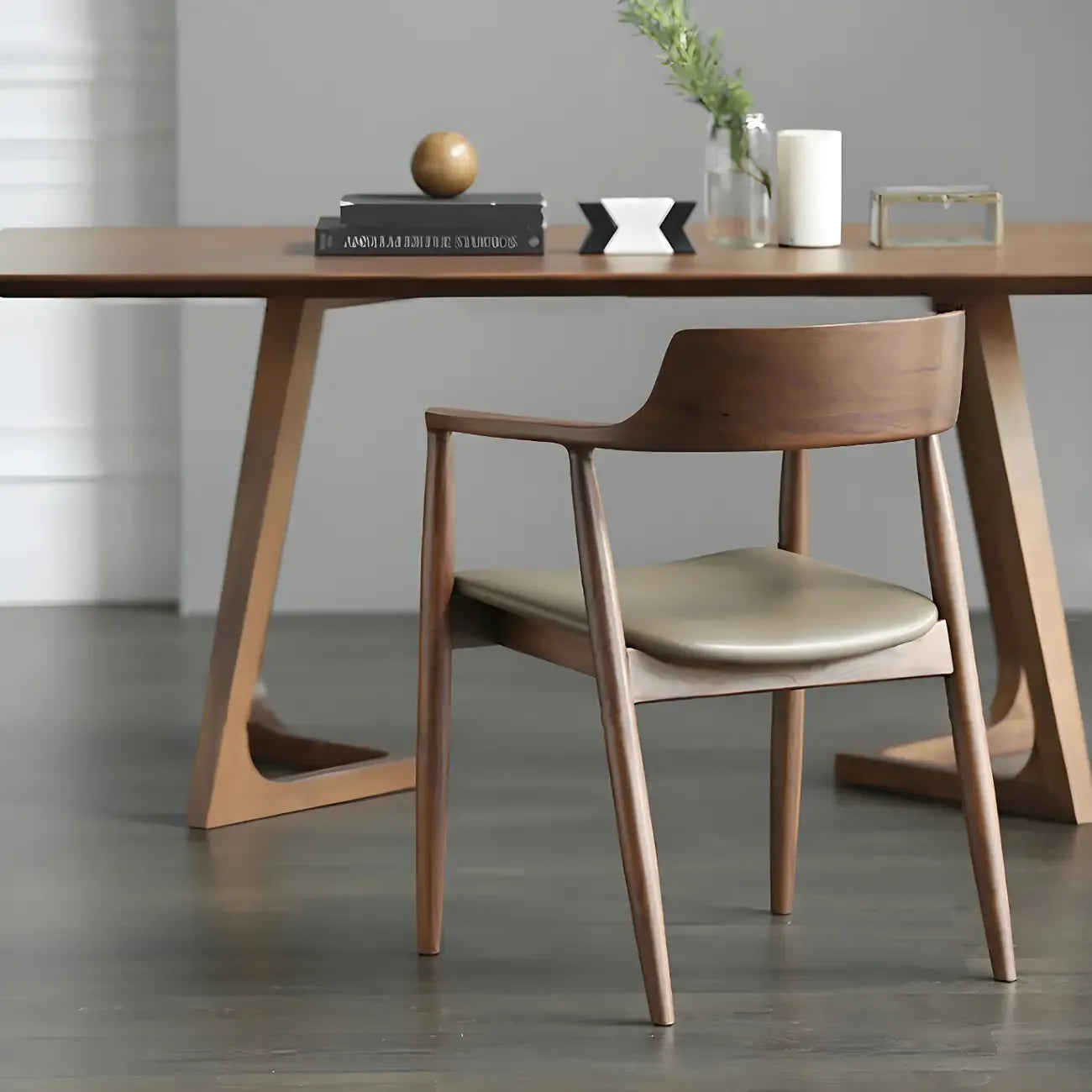 Ensemble de 2 chaises de salle à manger en bois massif style milieu du siècle