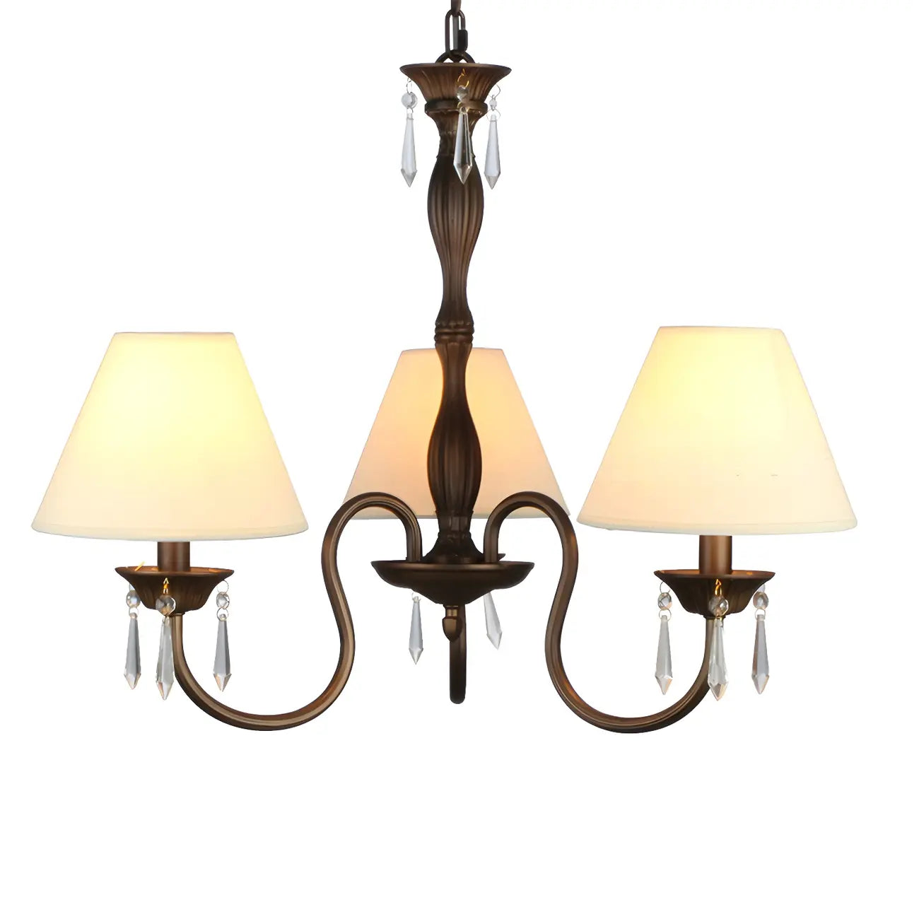 Lampadario regolabile in cristallo a 5 luci con paralume a discesa