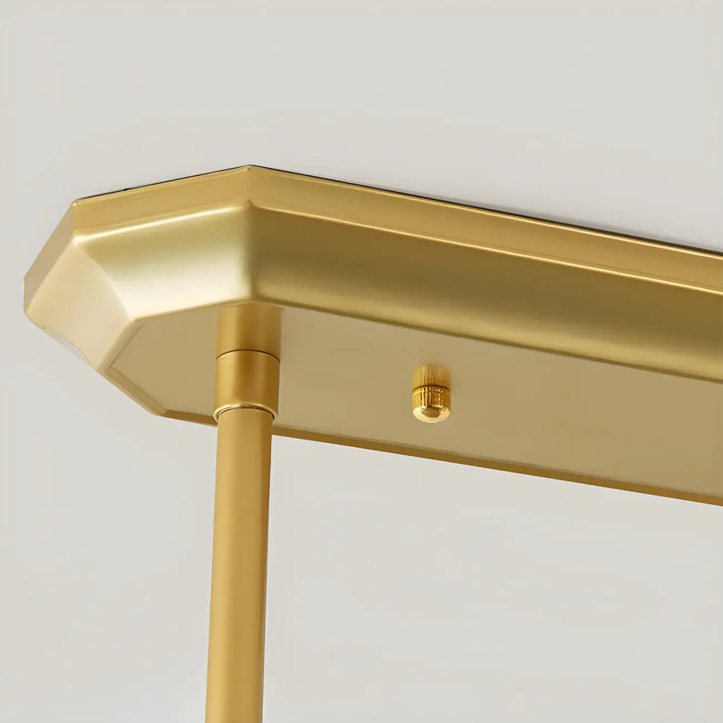 Suspension rectangulaire de luxe en cristal doré pour îlot de lumière