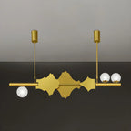 Applique murale abstraite moderne en métal doré à 3/4 lumières