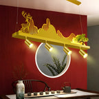Applique murale abstraite moderne en métal doré à 3/4 lumières