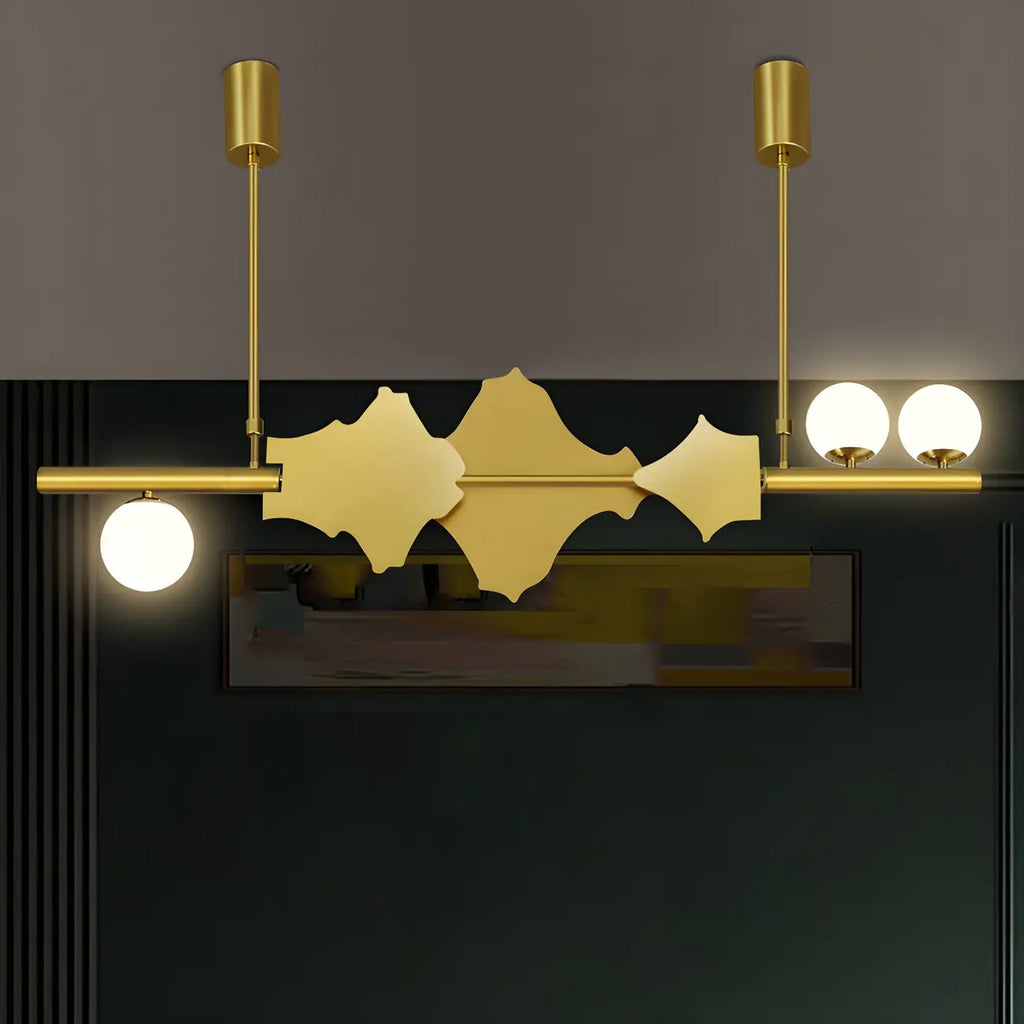 Applique murale abstraite moderne en métal doré à 3/4 lumières