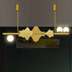Applique murale abstraite moderne en métal doré à 3/4 lumières