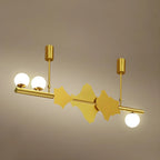 Applique murale abstraite moderne en métal doré à 3/4 lumières