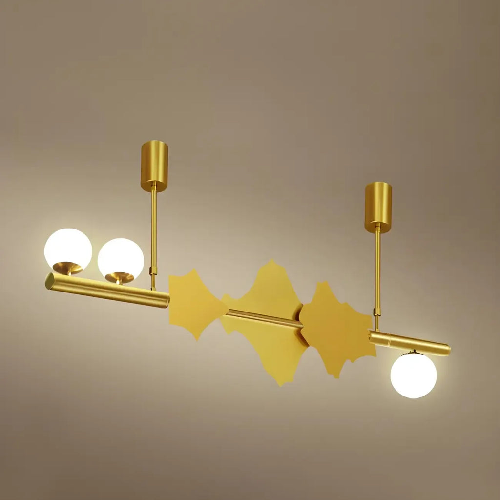 Applique murale abstraite moderne en métal doré à 3/4 lumières