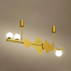 Applique murale abstraite moderne en métal doré à 3/4 lumières