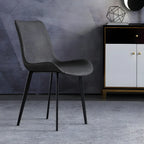 Ensemble de 2 chaises de salle à manger de style industriel moderne avec revêtement en cuir