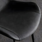 Ensemble de 2 chaises de salle à manger de style industriel moderne avec revêtement en cuir