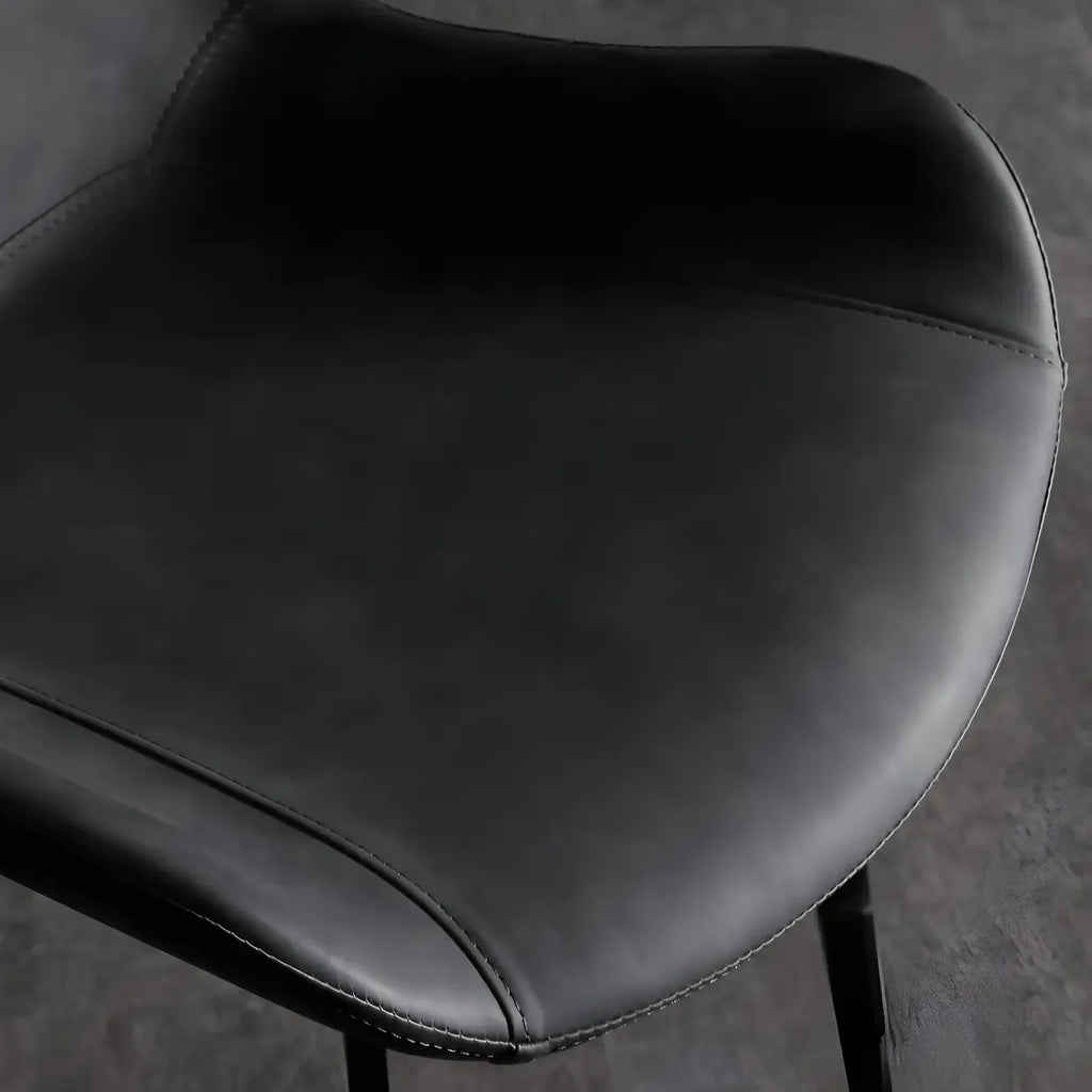 Ensemble de 2 chaises de salle à manger de style industriel moderne avec revêtement en cuir