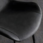 Ensemble de 2 chaises de salle à manger de style industriel moderne avec revêtement en cuir