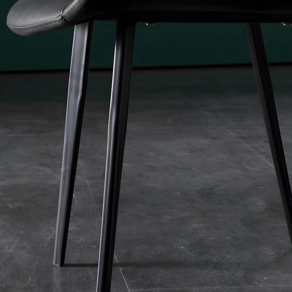 Ensemble de 2 chaises de salle à manger de style industriel moderne avec revêtement en cuir