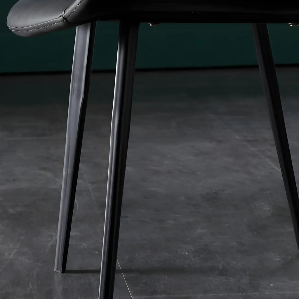 Ensemble de 2 chaises de salle à manger de style industriel moderne avec revêtement en cuir