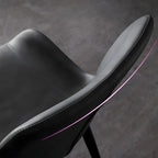 Ensemble de 2 chaises de salle à manger de style industriel moderne avec revêtement en cuir