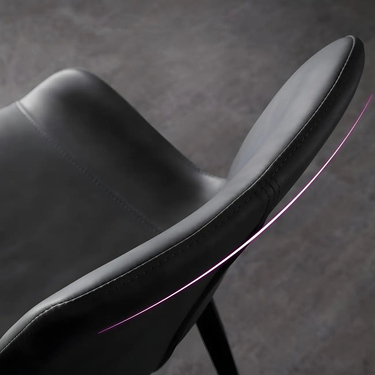 Ensemble de 2 chaises de salle à manger de style industriel moderne avec revêtement en cuir
