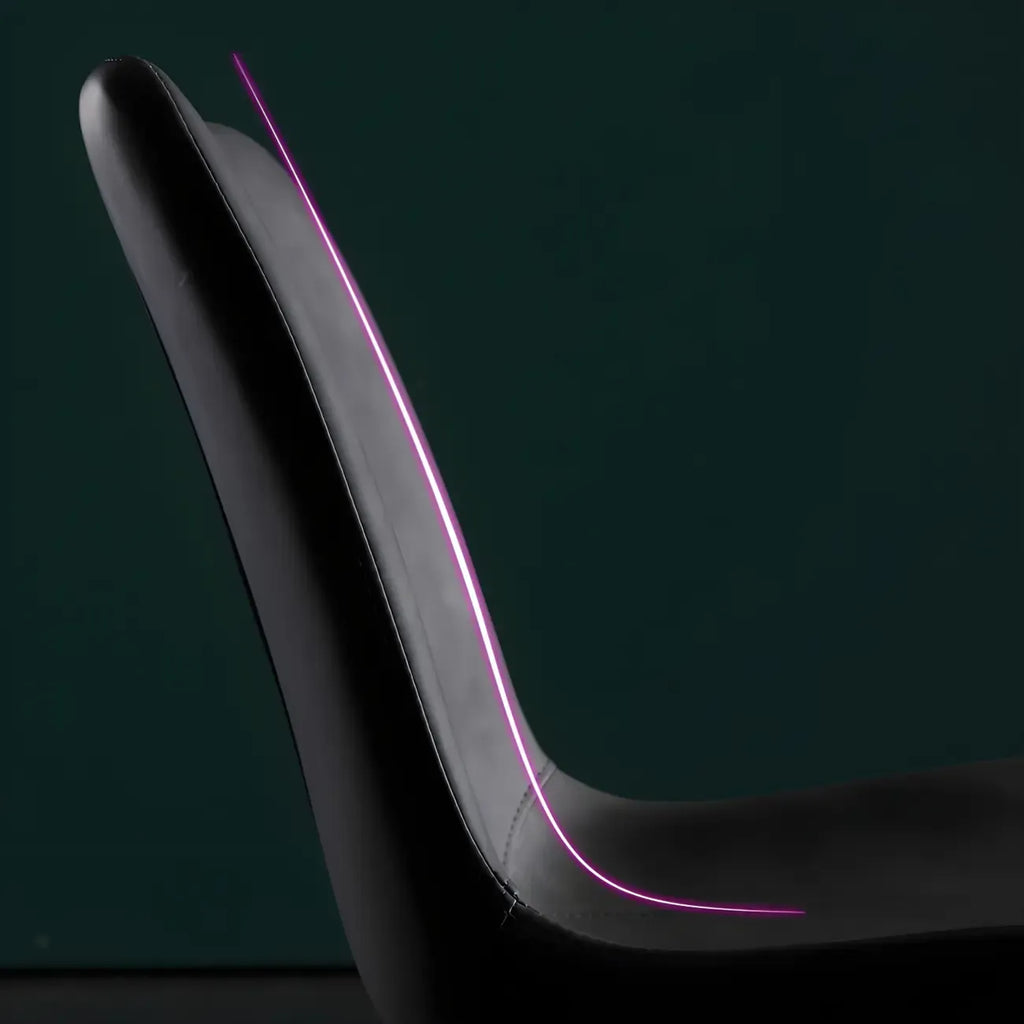 Ensemble de 2 chaises de salle à manger de style industriel moderne avec revêtement en cuir