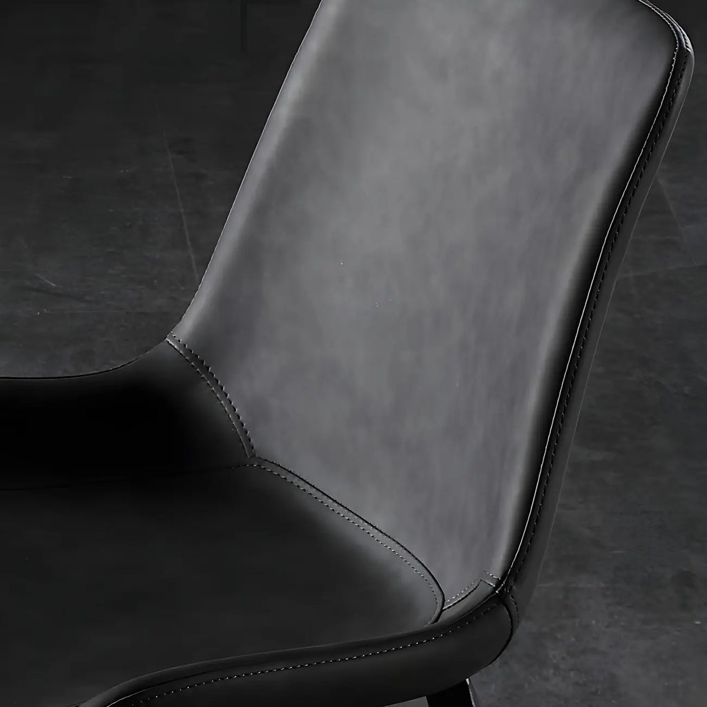 Ensemble de 2 chaises de salle à manger de style industriel moderne avec revêtement en cuir